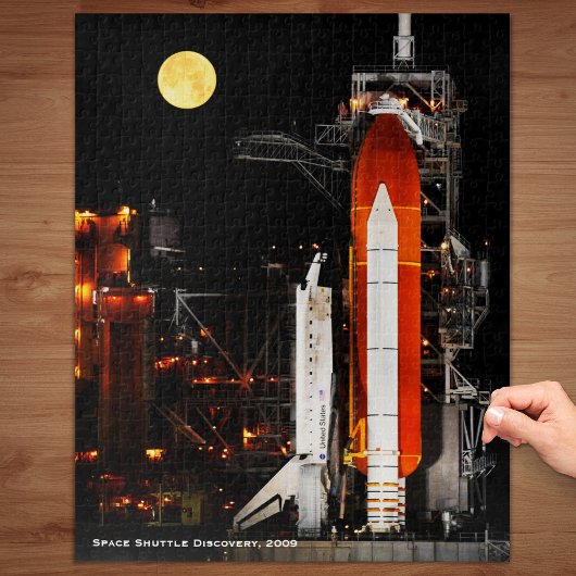 Space Shuttle Discovery und Vollmond 2009 Puzzle