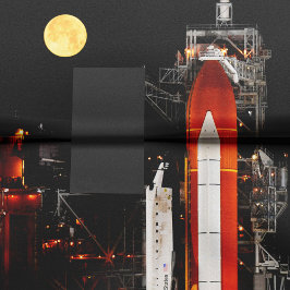 Space Shuttle Discovery und Vollmond 2009 Seidenpapier