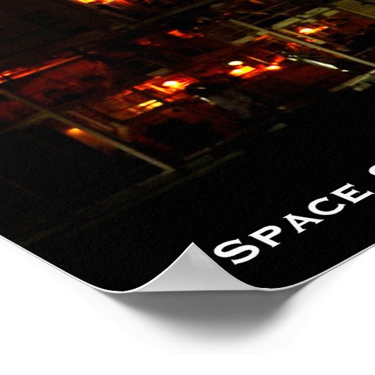 Space Shuttle Discovery und Vollmond, erweitert Poster (Ecke)