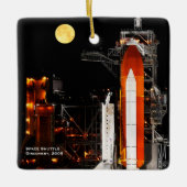 Space Shuttle Discovery und Weihnachten auf Vollmo Keramikornament (Vorderseite)