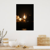 Space Shuttle Earth Orbital Spacecraft Nacht Poster (Küche)