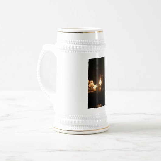 Space Shuttle Earth Orbital Spacecraft Night Canva Bierglas (Vorderseite Links)