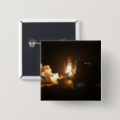 Space Shuttle Earth Orbital Spacecraft Night Canva Button (Vorne & Hinten)