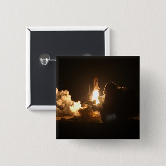 Space Shuttle Earth Orbital Spacecraft Night Canva Button (Vorne & Hinten)