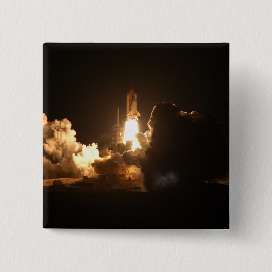 Space Shuttle Earth Orbital Spacecraft Night Canva Button (Vorderseite)