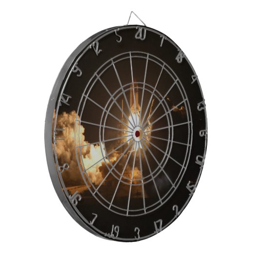 Space Shuttle Earth Orbital Spacecraft Night Canva Dartscheibe (Vorderseite Links)