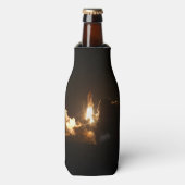 Space Shuttle Earth Orbital Spacecraft Night Canva Flaschenkühler (Flaschenvorderseite)