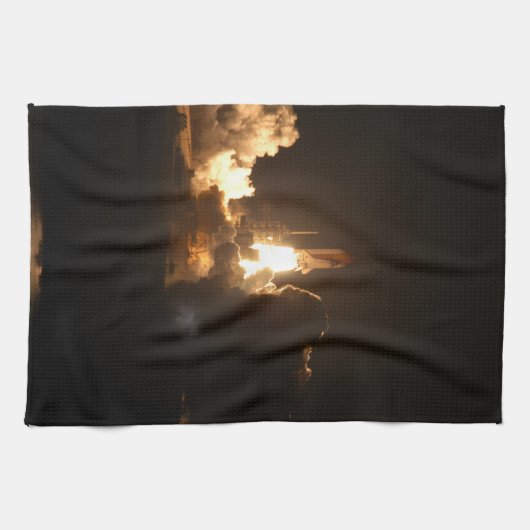 Space Shuttle Earth Orbital Spacecraft Night Canva Geschirrtuch (Horizontal)