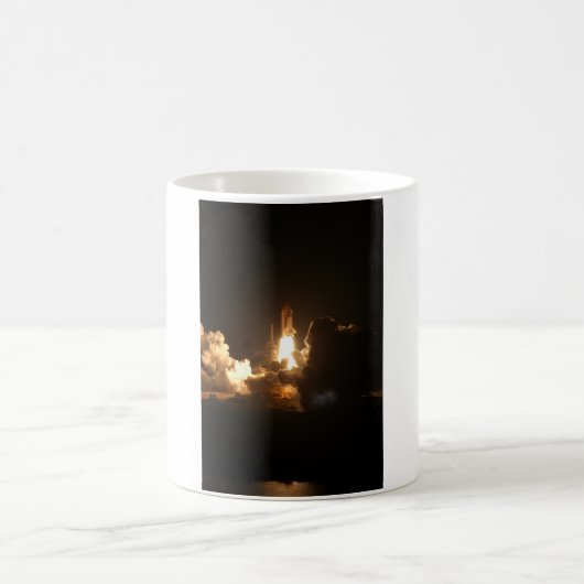 Space Shuttle Earth Orbital Spacecraft Night Canva Kaffeetasse (Mittel)