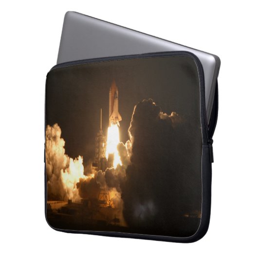 Space Shuttle Earth Orbital Spacecraft Night Canva Laptopschutzhülle (Vorderseite Links)