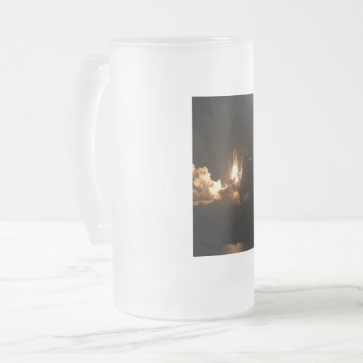 Space Shuttle Earth Orbital Spacecraft Night Canva Mattglas Bierglas (Vorderseite Links)