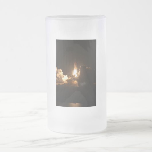 Space Shuttle Earth Orbital Spacecraft Night Canva Mattglas Bierglas (Mittel)