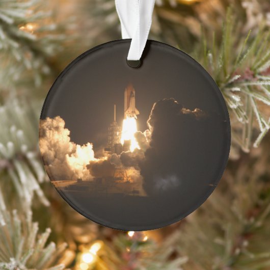 Space Shuttle Earth Orbital Spacecraft Night Canva Ornament (Baum)