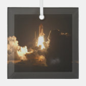 Space Shuttle Earth Orbital Spacecraft Night Canva Ornament Aus Glas (Vorderseite)