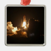 Space Shuttle Earth Orbital Spacecraft Night Canva Ornament Aus Metall (Vorne)