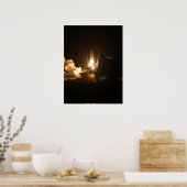 Space Shuttle Earth Orbital Spacecraft Night Canva Poster (Küche)