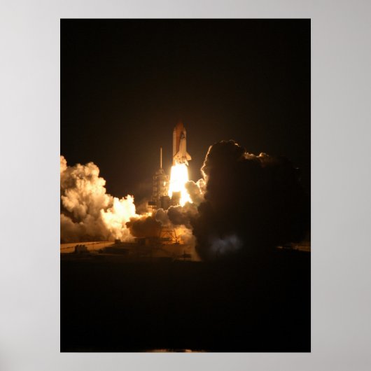 Space Shuttle Earth Orbital Spacecraft Night Canva Poster (Vorne)