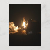 Space Shuttle Earth Orbital Spacecraft Night Canva Postkarte (Vorderseite)