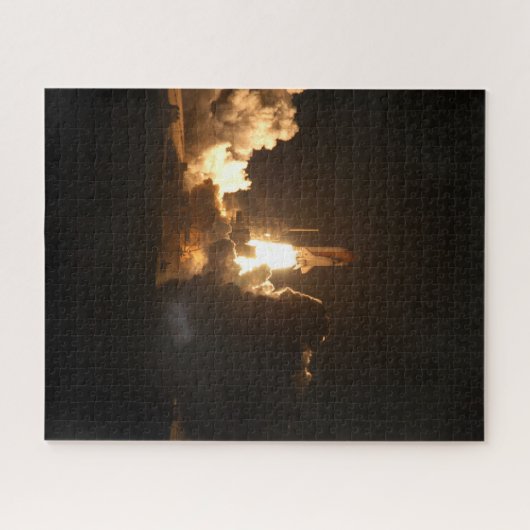 Space Shuttle Earth Orbital Spacecraft Night Canva Puzzle (Horizontal)
