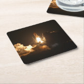 Space Shuttle Earth Orbital Spacecraft Night Canva Rechteckiger Pappuntersetzer (angewinkelt)