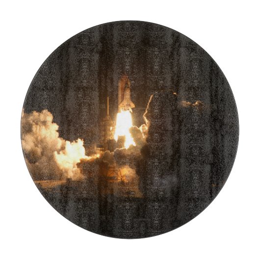 Space Shuttle Earth Orbital Spacecraft Night Canva Schneidebrett (Vorderseite)