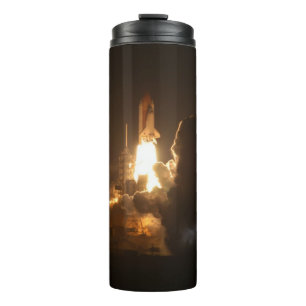 Space Shuttle Earth Orbital Spacecraft Night Canva Thermosbecher