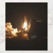 Space Shuttle Earth Orbital Spacecraft Night Canva Weinetikett (Einzelnes Label)