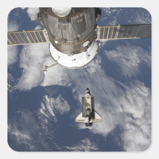 Space Shuttle Endeavor 8 Quadratischer Aufkleber (Vorderseite)