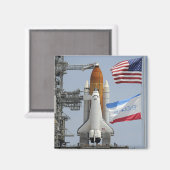 Space Shuttle Endeavor auf dem Launchpad 3 Magnet (Vorderseite/Rückseite)