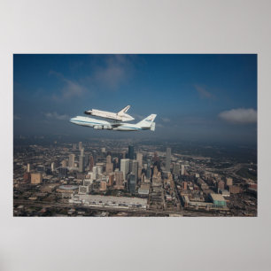 Space Shuttle Endeavor gegen über Houston Texas Poster