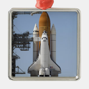 Space Shuttle Endeavor steht bereit Silbernes Ornament