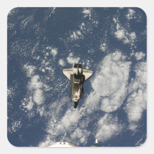 Space Shuttle Endeavour 10 Quadratischer Aufkleber
