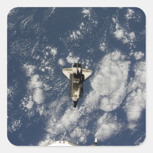 Space Shuttle Endeavour 10 Quadratischer Aufkleber (Vorderseite)