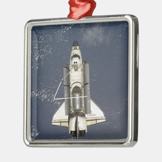 Space Shuttle Endeavour 16 Silbernes Ornament (Links)