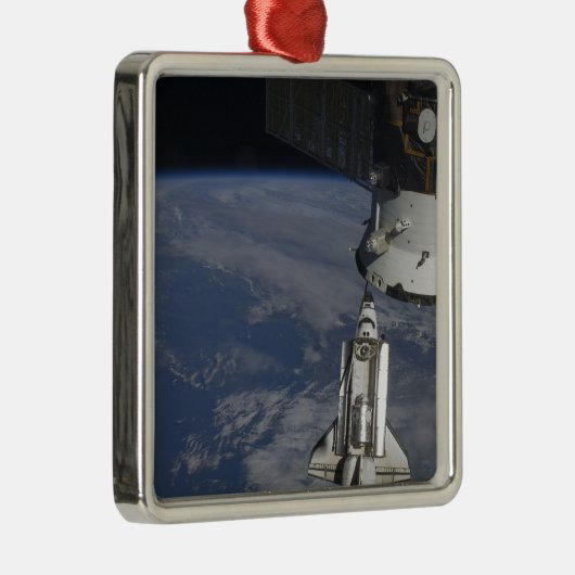 Space Shuttle Endeavour 2 Silbernes Ornament (Rechts)