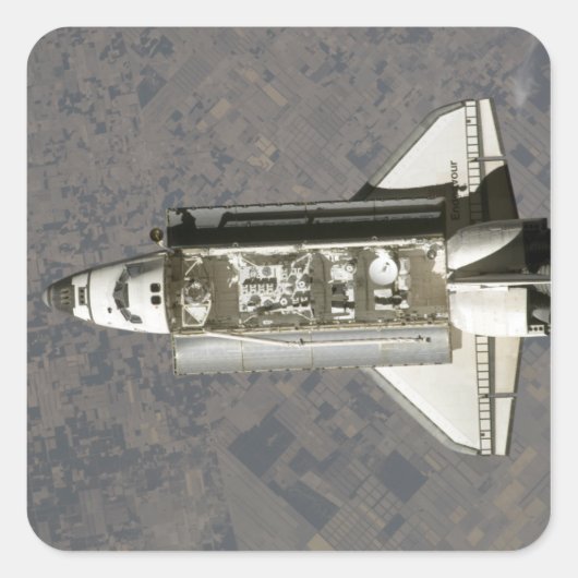 Space Shuttle Endeavour 7 Quadratischer Aufkleber (Vorderseite)