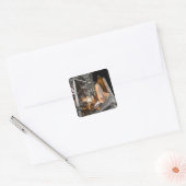 Space Shuttle Endeavour auf der Ladestation Quadratischer Aufkleber (Umschlag)