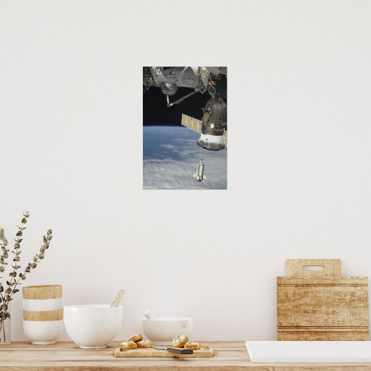 Space Shuttle Endeavour, ein Sojus-Raumschiff Poster (Küche)