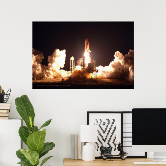 Space Shuttle Endeavour Final Launch Poster Print (Heimbüro)