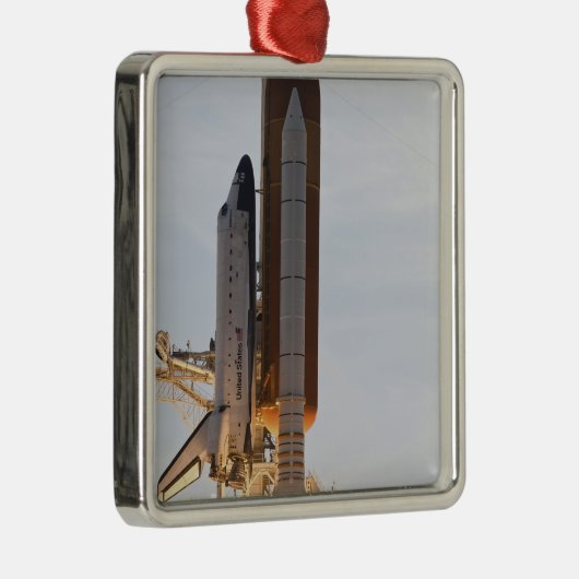 Space Shuttle Endeavour hebt 2 Silbernes Ornament (Rechts)