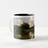 Space Shuttle Endeavour hebt 7 Zweifarbige Tasse (Vorderseite Links)