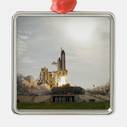 Space Shuttle Endeavour hebt 8 Silbernes Ornament (Vorne)