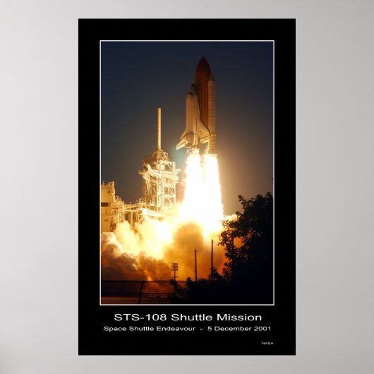 Space Shuttle Endeavour Lift-off STS-108 Poster (Vorne)