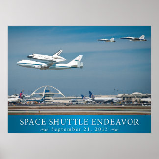 Space Shuttle Endeavour mit Jets Poster 24x18
