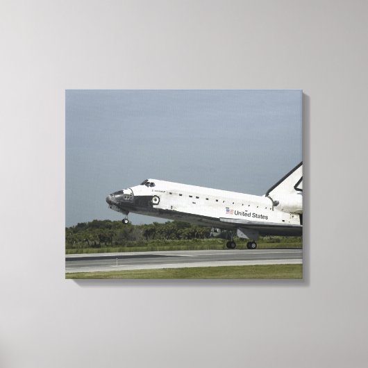 Space Shuttle Endeavour Touchs nach unten Leinwanddruck (Vorderseite)