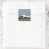 Space Shuttle Endeavour Touchs nach unten Quadratischer Aufkleber (Tasche)
