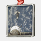 Space Shuttle Endeavour und ein Sojus-Raumfahrzeug Silbernes Ornament (Links)