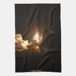 Space Shuttle Erde Orbitale Raumsonde Nacht Canva Geschirrtuch