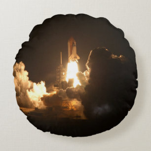 Space Shuttle Erde Orbitale Raumsonde Nacht Canva Rundes Kissen