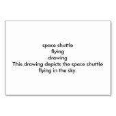 Space-Shuttle-Fliegende-Leseblitzkarten Tischnummer (Rückseite)